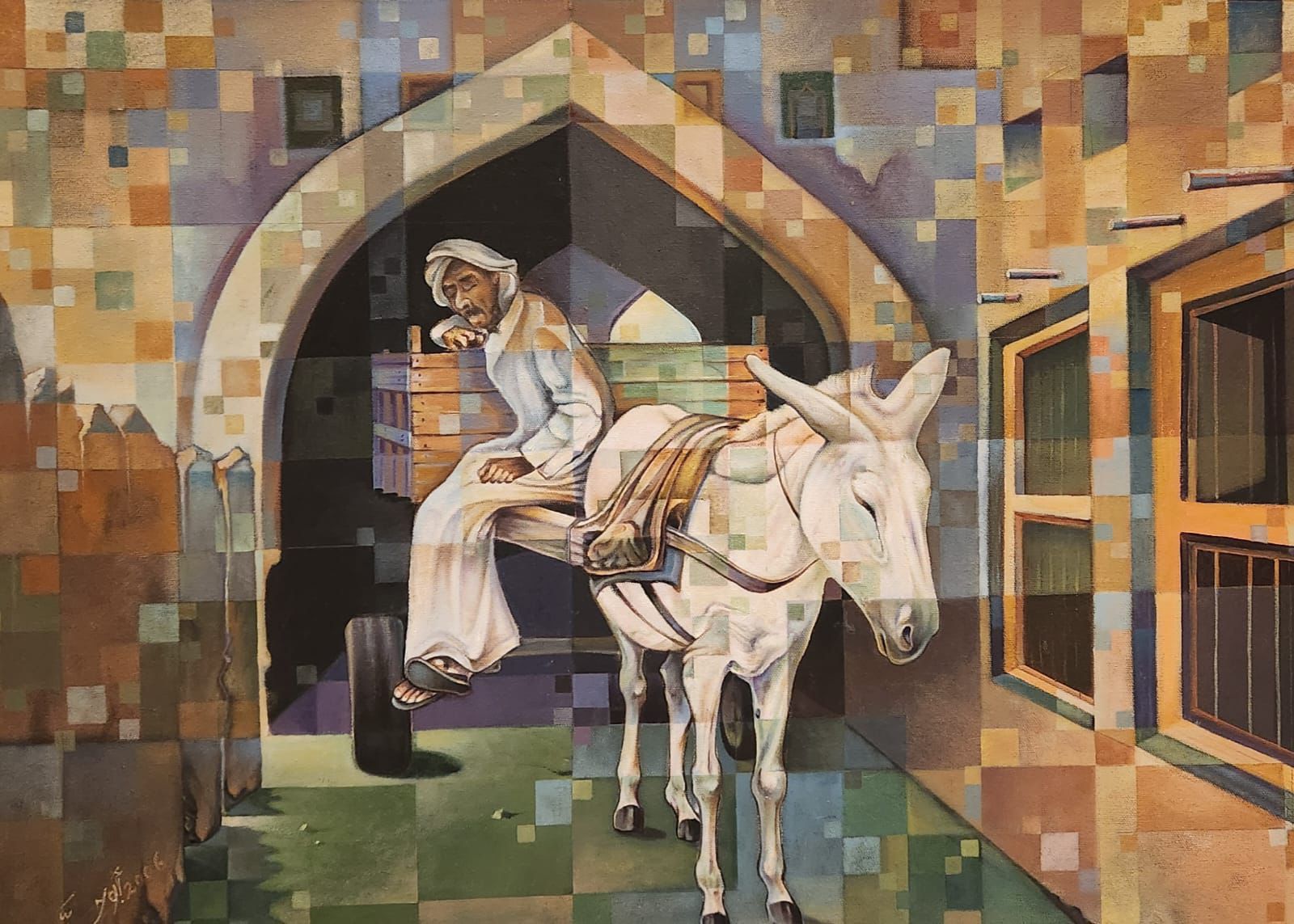 نادي المحبة والسلام   في مرسم الفنان التشكيلي حسن أبو حسين   الربيعية ..